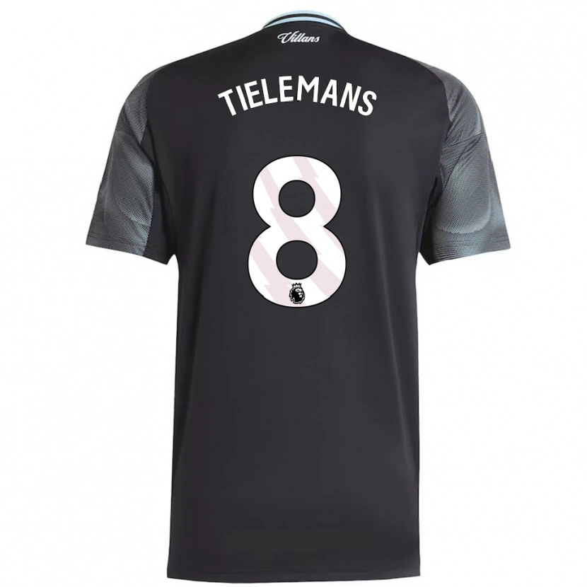 Danxen Kinderen Youri Tielemans #8 Zwart Hemelsblauw Uitshirt Uittenue 2025/26 T-Shirt
