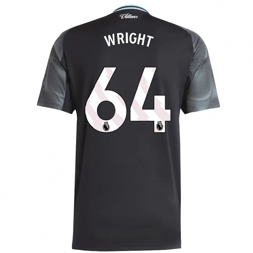 Danxen Kinderen James Wright #64 Zwart Hemelsblauw Uitshirt Uittenue 2025/26 T-Shirt