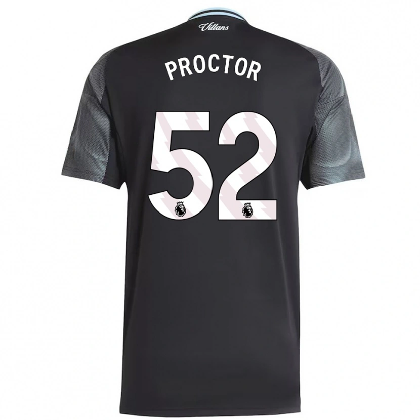Danxen Kinderen Sam Proctor #52 Zwart Hemelsblauw Uitshirt Uittenue 2025/26 T-Shirt
