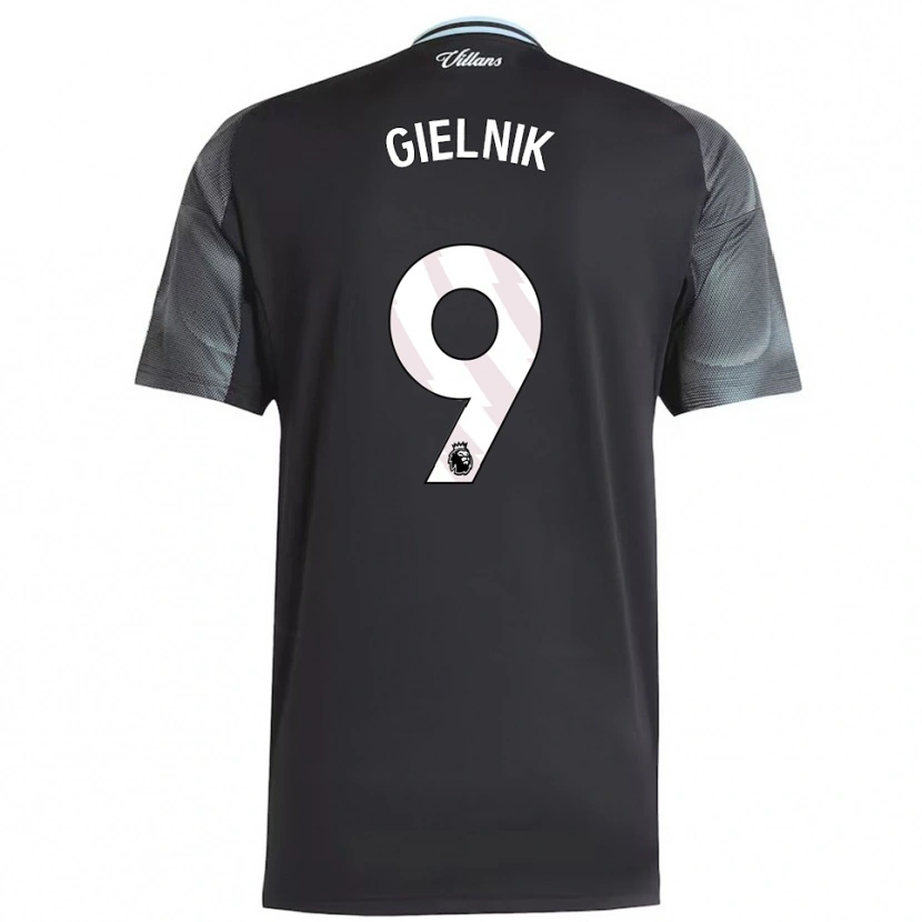 Danxen Kinderen Emily Gielnik #9 Zwart Hemelsblauw Uitshirt Uittenue 2025/26 T-Shirt