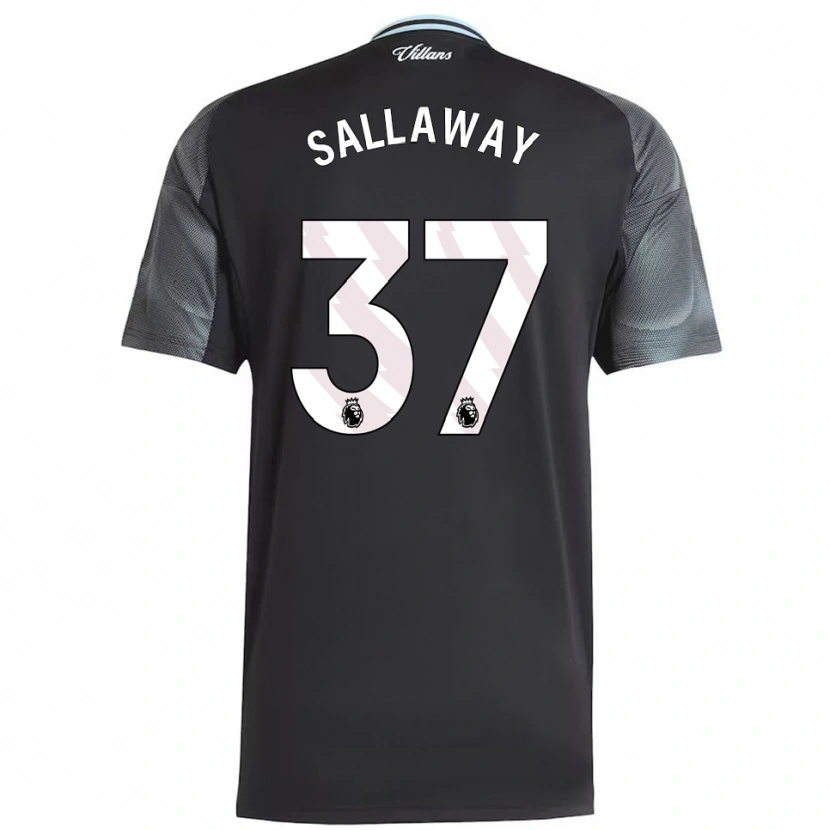 Danxen Kinderen Lydia Sallaway #37 Zwart Hemelsblauw Uitshirt Uittenue 2025/26 T-Shirt