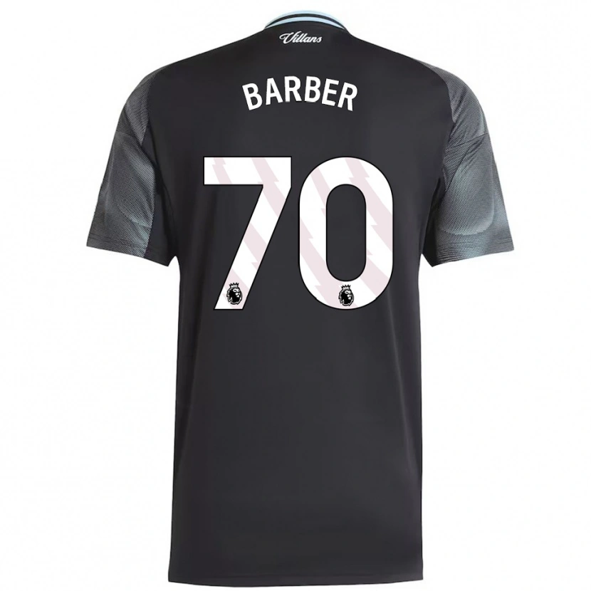 Danxen Kinderen Jayden Barber #70 Zwart Hemelsblauw Uitshirt Uittenue 2025/26 T-Shirt