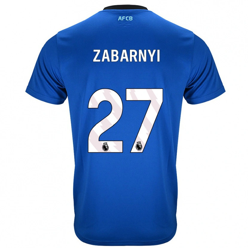Danxen Kinderen Ilya Zabarnyi #27 Blauw Zwart Uitshirt Uittenue 2025/26 T-Shirt