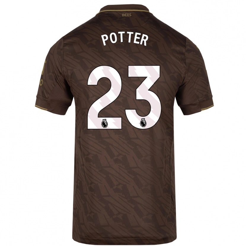 Danxen Kinderen Lucy Potter #23 Bruin Goud Uitshirt Uittenue 2025/26 T-Shirt