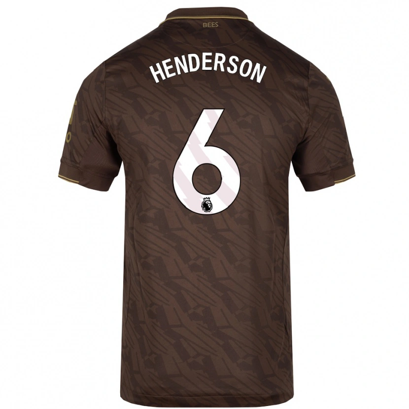 Danxen Kinderen Jordan Henderson #6 Bruin Goud Uitshirt Uittenue 2025/26 T-Shirt