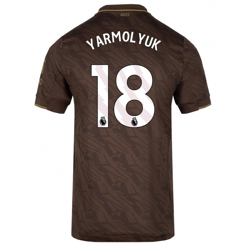 Danxen Kinderen Yegor Yarmolyuk #18 Bruin Goud Uitshirt Uittenue 2025/26 T-Shirt