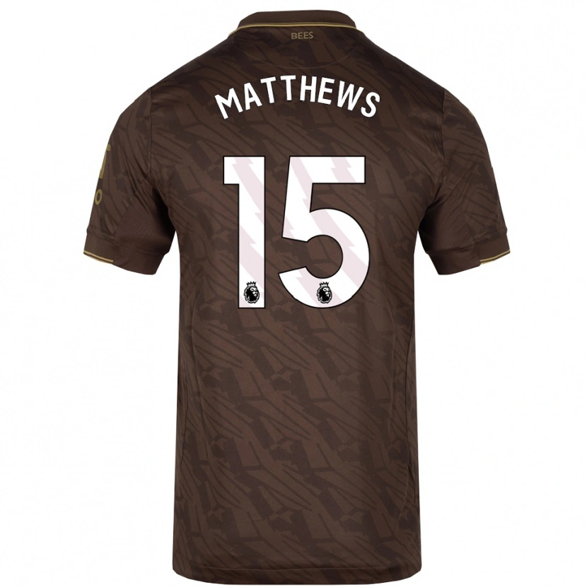 Danxen Kinderen Kirsty Matthews #15 Bruin Goud Uitshirt Uittenue 2025/26 T-Shirt