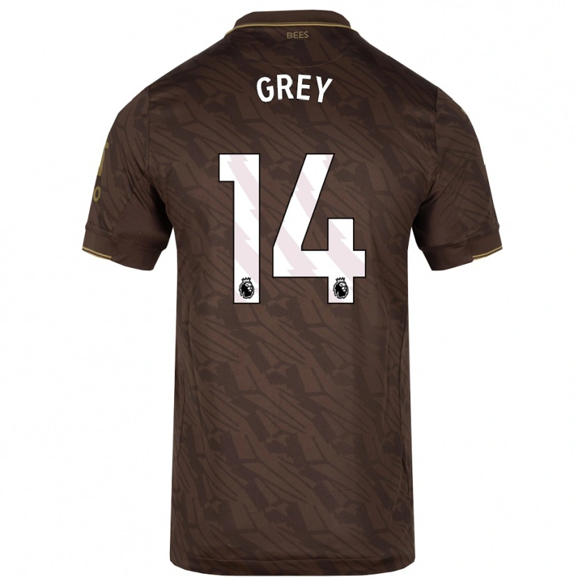 Danxen Kinderen Andre Grey #14 Bruin Goud Uitshirt Uittenue 2025/26 T-Shirt