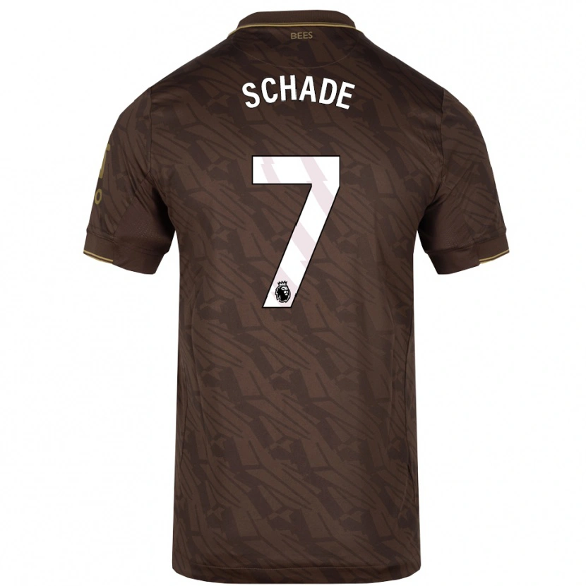 Danxen Kinderen Kevin Schade #7 Bruin Goud Uitshirt Uittenue 2025/26 T-Shirt