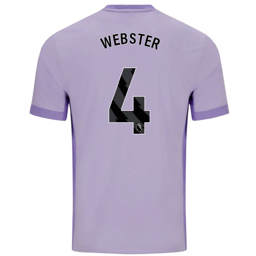 Danxen Kinderen Adam Webster #4 Taro Paars Wit Uitshirt Uittenue 2025/26 T-Shirt