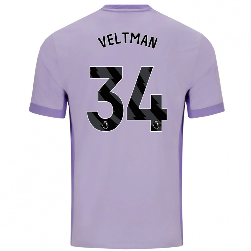 Danxen Kinderen Joël Veltman #34 Taro Paars Wit Uitshirt Uittenue 2025/26 T-Shirt