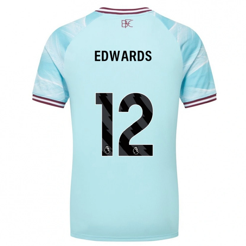Danxen Kinderen Connor Edwards #12 Hemelsblauw Bourgondisch Uitshirt Uittenue 2025/26 T-Shirt