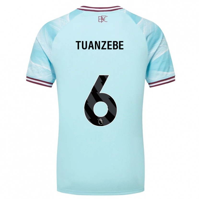 Danxen Kinderen Axel Tuanzebe #6 Hemelsblauw Bourgondisch Uitshirt Uittenue 2025/26 T-Shirt