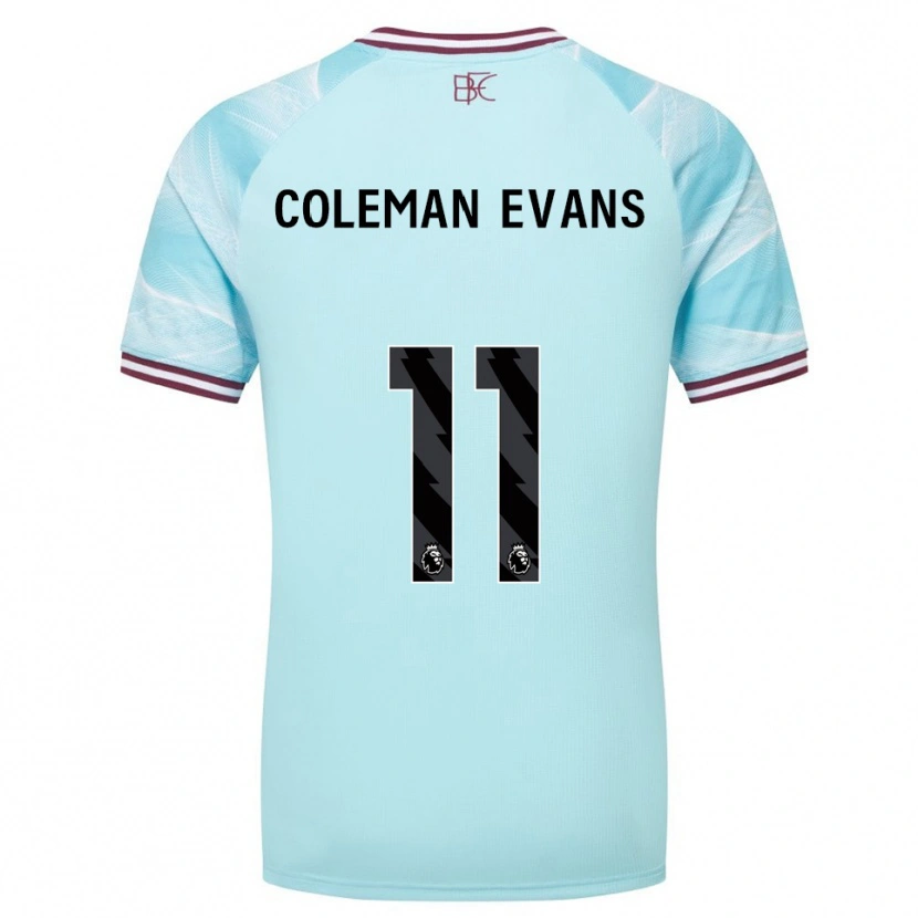 Danxen Kinderen Amaya Coleman-Evans #11 Hemelsblauw Bourgondisch Uitshirt Uittenue 2025/26 T-Shirt