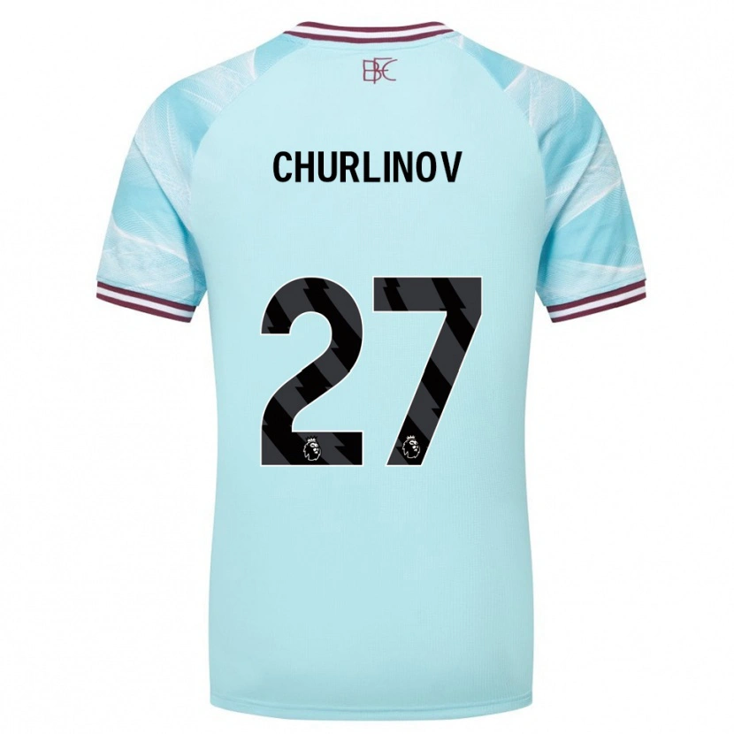 Danxen Kinderen Darko Churlinov #27 Hemelsblauw Bourgondisch Uitshirt Uittenue 2025/26 T-Shirt