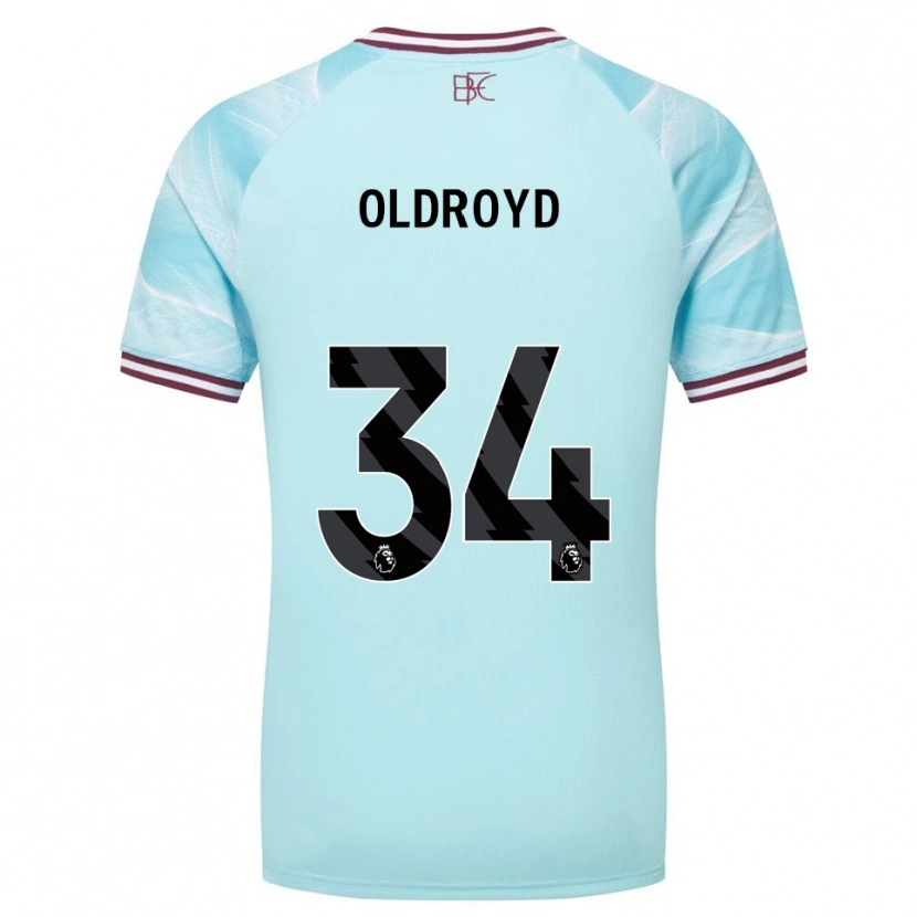 Danxen Kinderen Amelia Oldroyd #34 Hemelsblauw Bourgondisch Uitshirt Uittenue 2025/26 T-Shirt