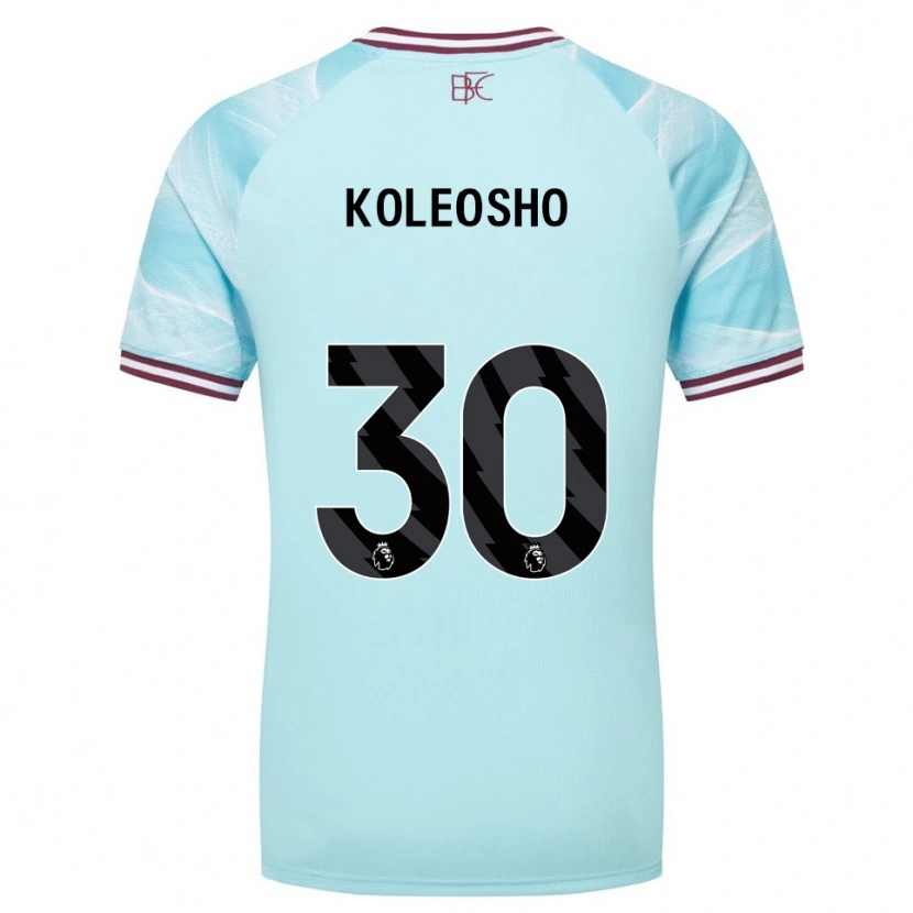 Danxen Kinderen Luca Koleosho #30 Hemelsblauw Bourgondisch Uitshirt Uittenue 2025/26 T-Shirt