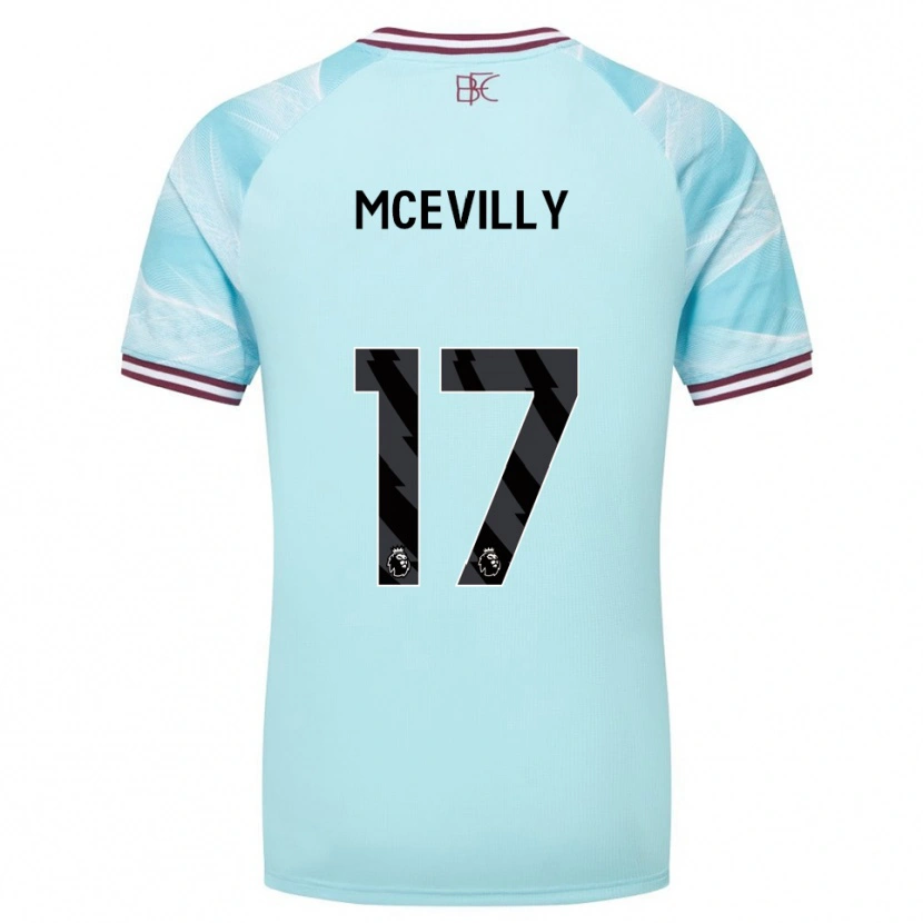 Danxen Kinderen Jack Mcevilly #17 Hemelsblauw Bourgondisch Uitshirt Uittenue 2025/26 T-Shirt