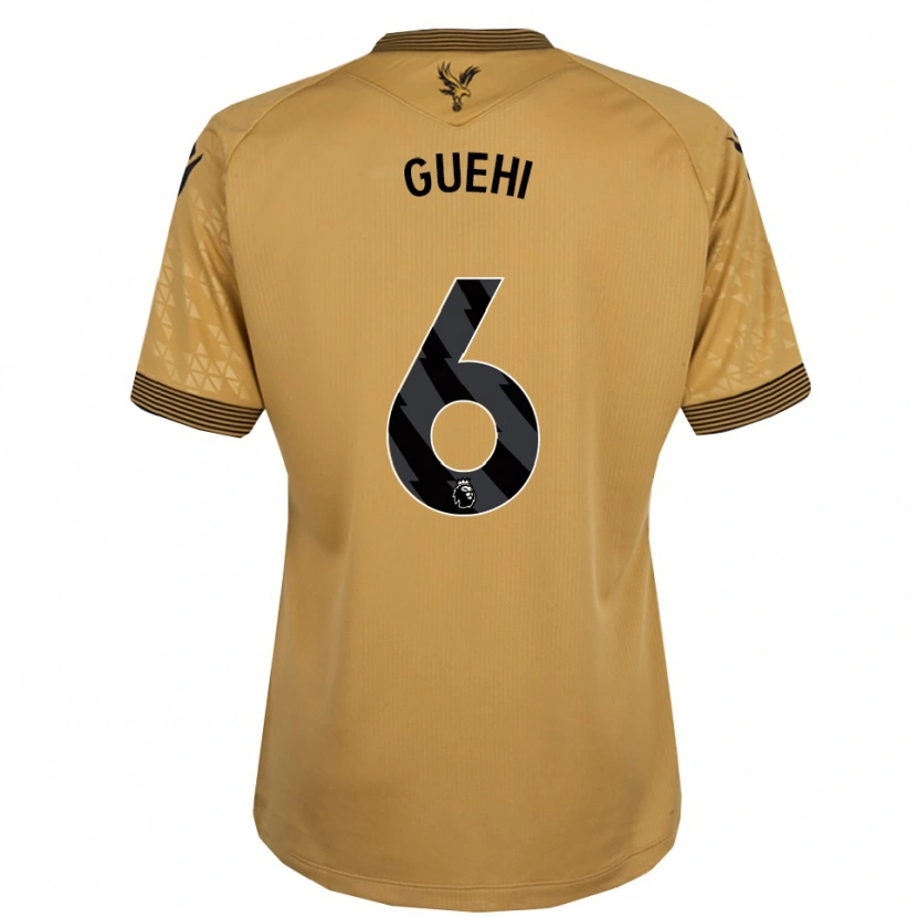 Danxen Kinderen Marc Guéhi #6 Goud Zwart Uitshirt Uittenue 2025/26 T-Shirt