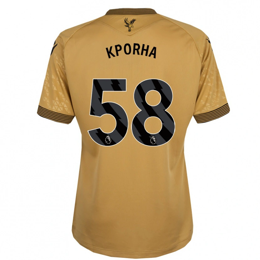 Danxen Kinderen Caleb Kporha #58 Goud Zwart Uitshirt Uittenue 2025/26 T-Shirt