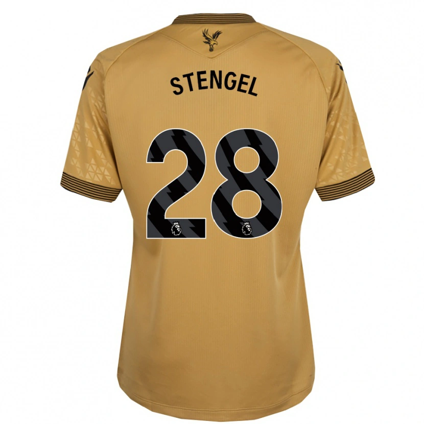 Danxen Kinderen Katie Stengel #28 Goud Zwart Uitshirt Uittenue 2025/26 T-Shirt