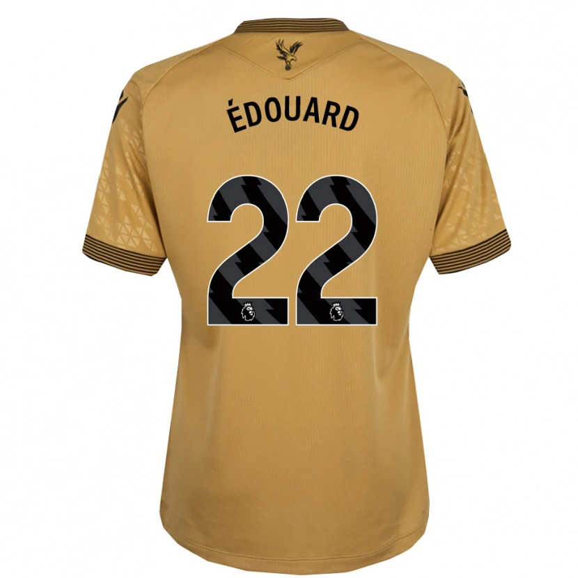 Danxen Kinderen Odsonne Edouard #22 Goud Zwart Uitshirt Uittenue 2025/26 T-Shirt