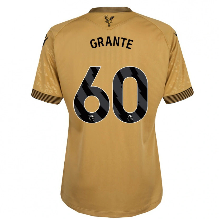 Danxen Kinderen Jake Grante #60 Goud Zwart Uitshirt Uittenue 2025/26 T-Shirt