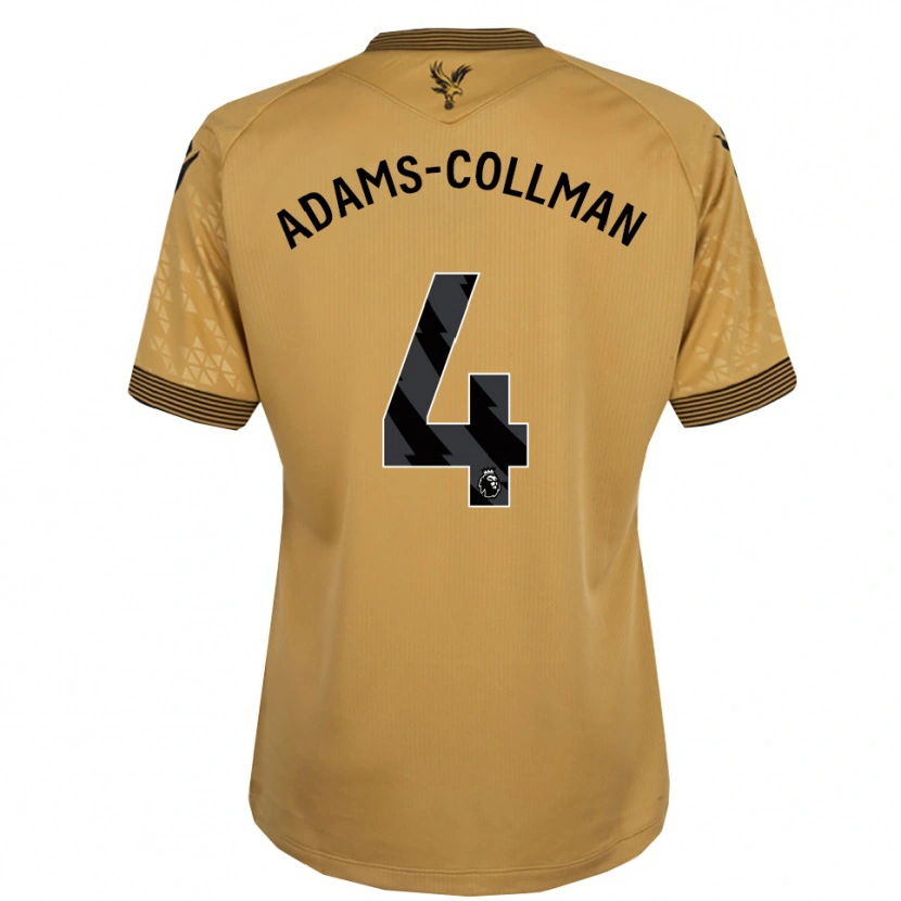 Danxen Kinderen Kai-Reece Adams-Collman #4 Goud Zwart Uitshirt Uittenue 2025/26 T-Shirt