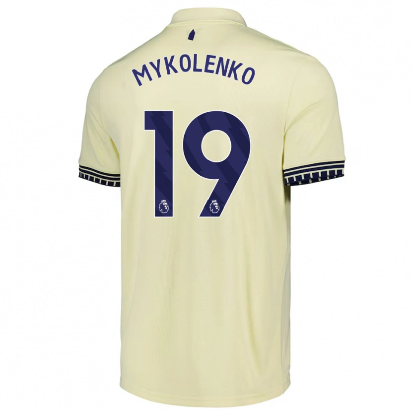 Danxen Kinderen Vitaliy Mykolenko #19 Gebroken Wit Zwart Uitshirt Uittenue 2025/26 T-Shirt
