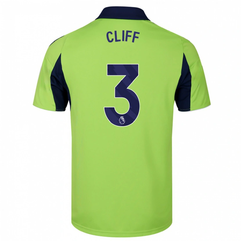 Danxen Kinderen Callum Cliff #3 Groen Marineblauw Wit Uitshirt Uittenue 2025/26 T-Shirt
