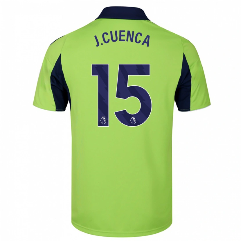 Danxen Kinderen Jorge Cuenca #15 Groen Marineblauw Wit Uitshirt Uittenue 2025/26 T-Shirt