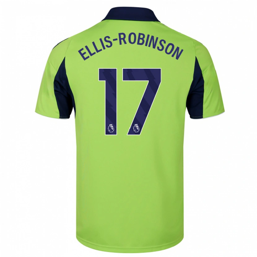 Danxen Kinderen Eddie Ellis-Robinson #17 Groen Marineblauw Wit Uitshirt Uittenue 2025/26 T-Shirt