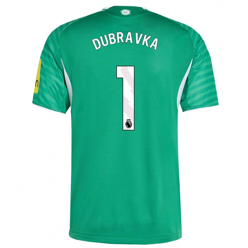 Danxen Kinderen Martin Dúbravka #1 Groen Wit Uitshirt Uittenue 2025/26 T-Shirt