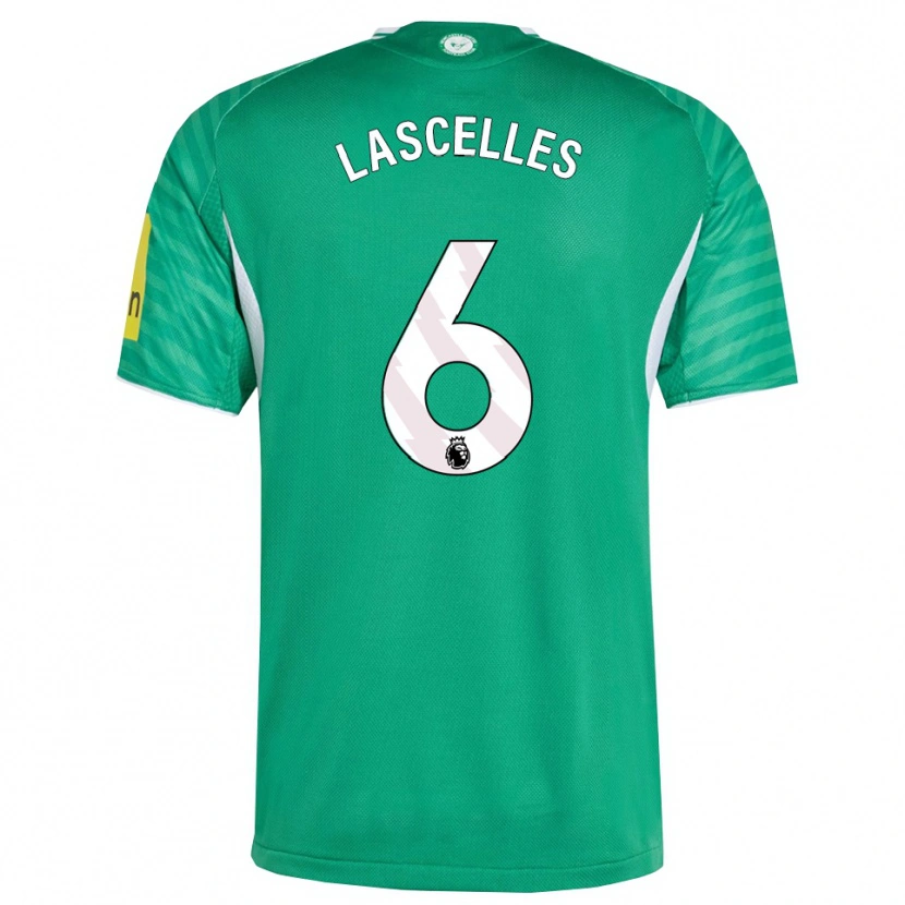 Danxen Kinderen Jamaal Lascelles #6 Groen Wit Uitshirt Uittenue 2025/26 T-Shirt