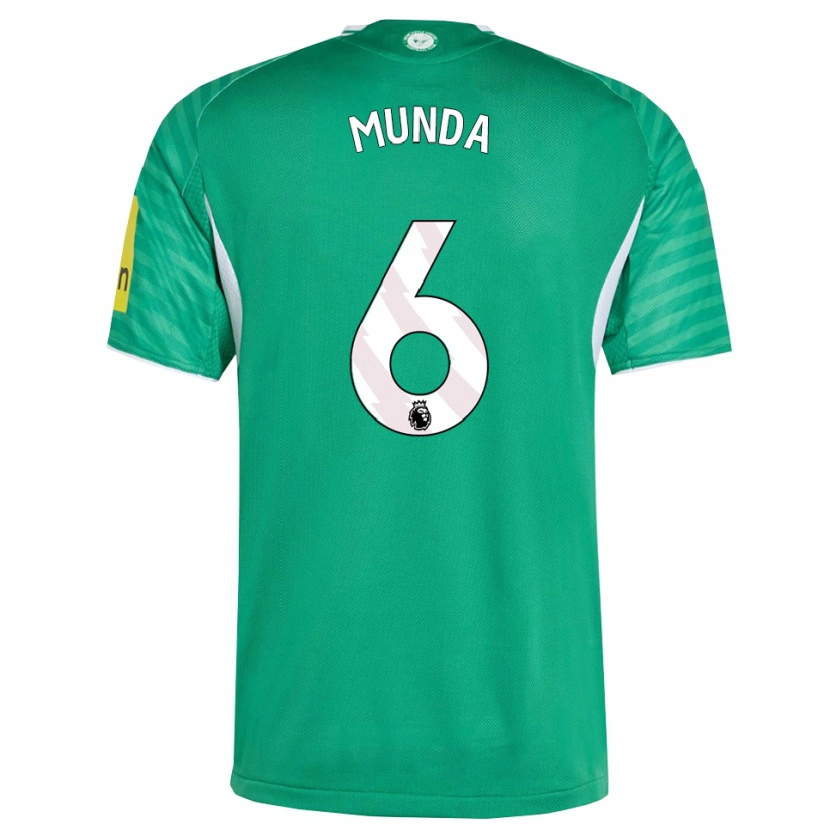 Danxen Kinderen Anthony Munda #6 Groen Wit Uitshirt Uittenue 2025/26 T-Shirt