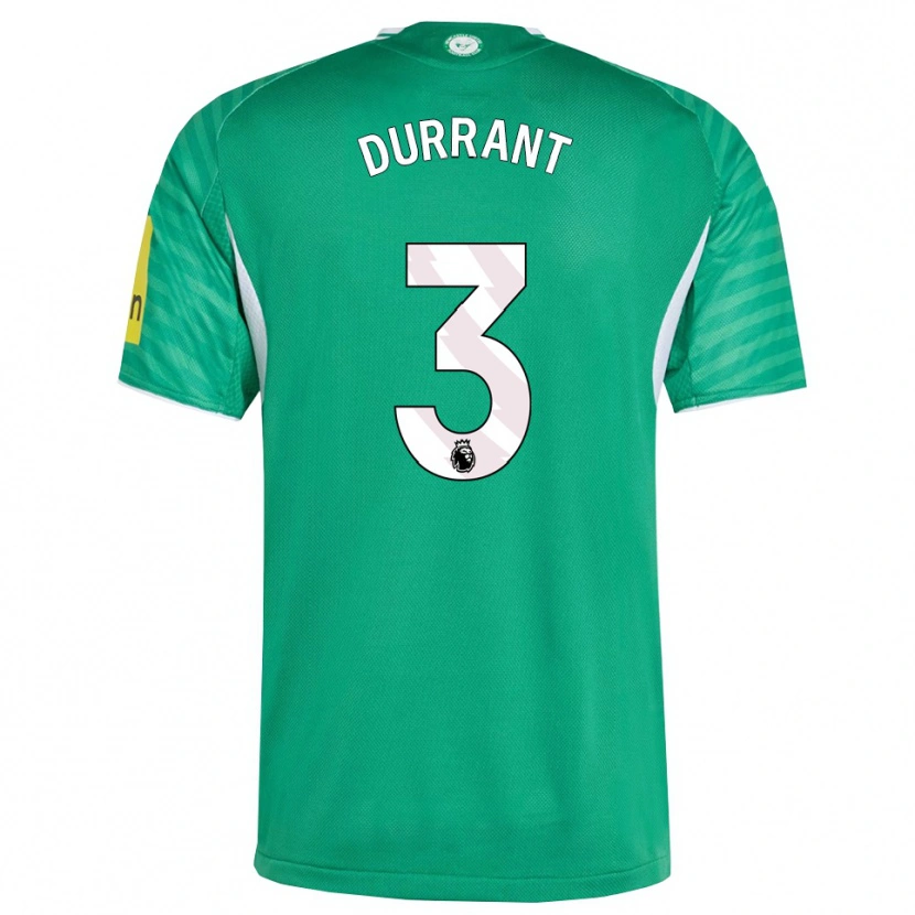 Danxen Kinderen Jake Durrant #3 Groen Wit Uitshirt Uittenue 2025/26 T-Shirt