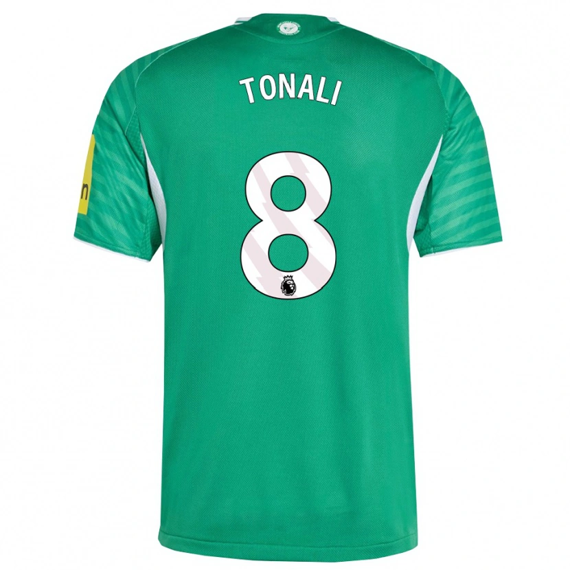 Danxen Kinderen Sandro Tonali #8 Groen Wit Uitshirt Uittenue 2025/26 T-Shirt