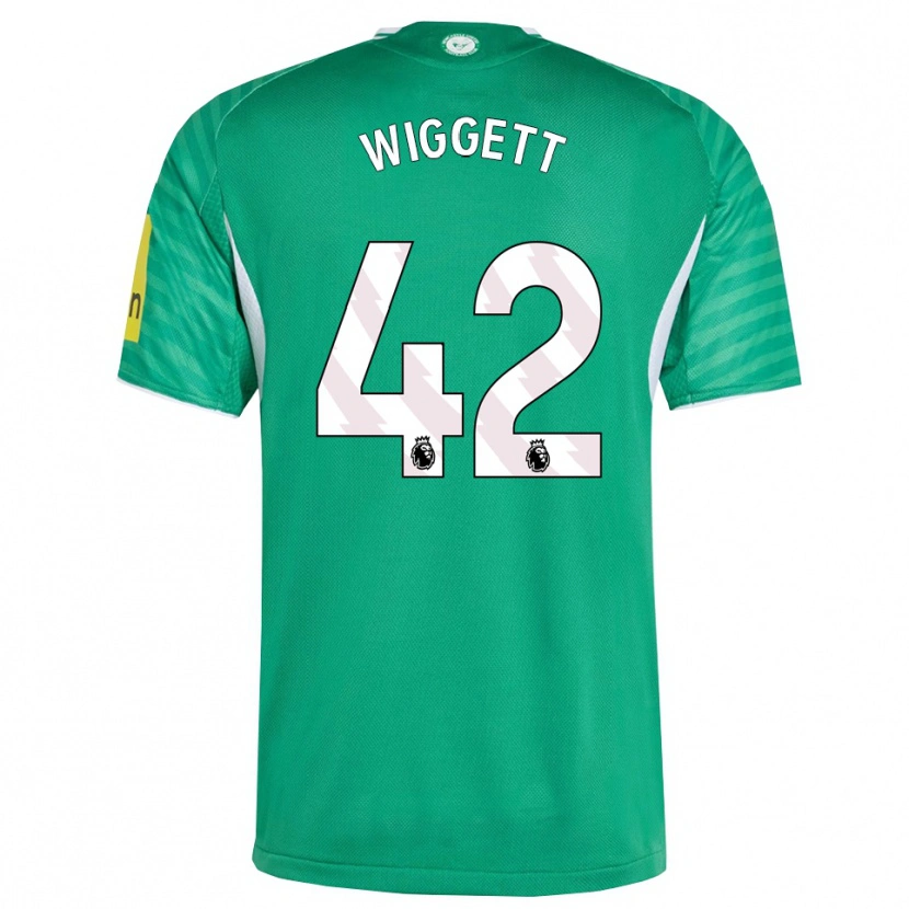 Danxen Kinderen Charlie Wiggett #42 Groen Wit Uitshirt Uittenue 2025/26 T-Shirt
