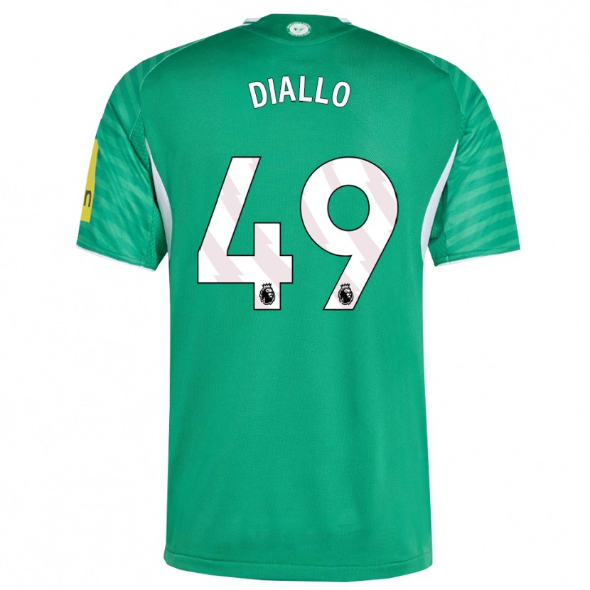 Danxen Kinderen Amadou Diallo #49 Groen Wit Uitshirt Uittenue 2025/26 T-Shirt