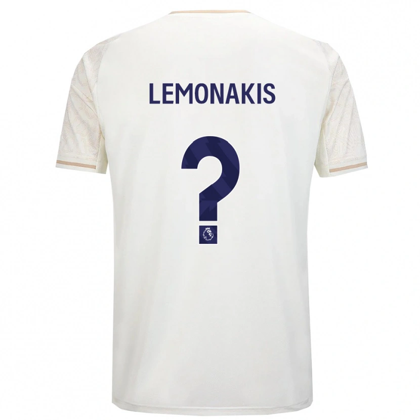 Danxen Kinderen Georgios Lemonakis #0 Gebroken Wit Zwart Uitshirt Uittenue 2025/26 T-Shirt