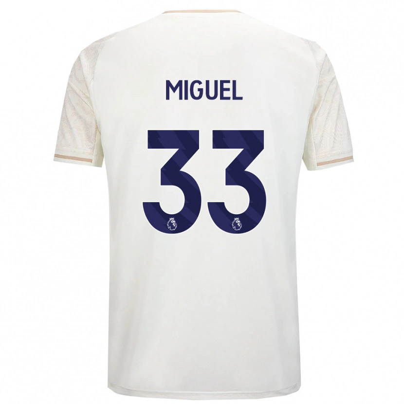 Danxen Kinderen Carlos Miguel #33 Gebroken Wit Zwart Uitshirt Uittenue 2025/26 T-Shirt