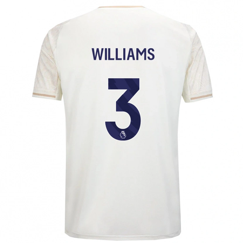 Danxen Kinderen Neco Williams #3 Gebroken Wit Zwart Uitshirt Uittenue 2025/26 T-Shirt