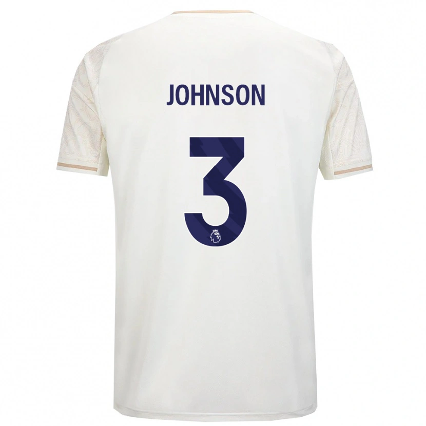 Danxen Kinderen Nat Johnson #3 Gebroken Wit Zwart Uitshirt Uittenue 2025/26 T-Shirt