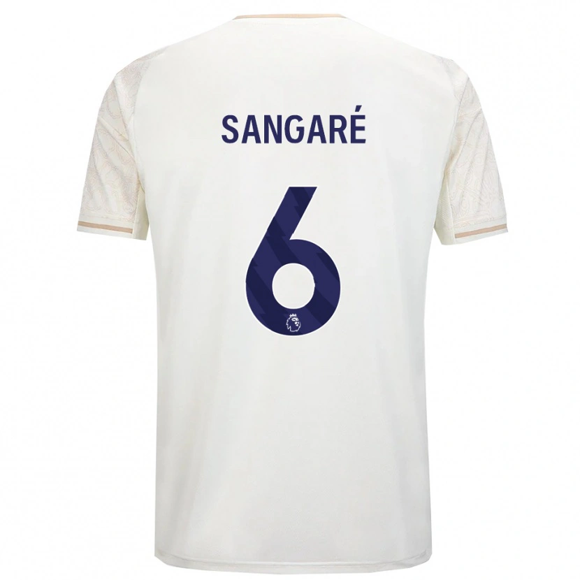 Danxen Kinderen Ibrahim Sangaré #6 Gebroken Wit Zwart Uitshirt Uittenue 2025/26 T-Shirt