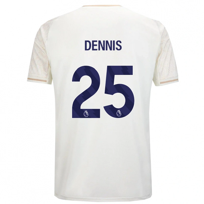 Danxen Kinderen Emmanuel Dennis #25 Gebroken Wit Zwart Uitshirt Uittenue 2025/26 T-Shirt