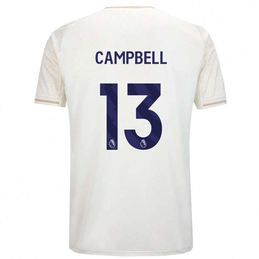 Danxen Kinderen Luke Campbell #13 Gebroken Wit Zwart Uitshirt Uittenue 2025/26 T-Shirt