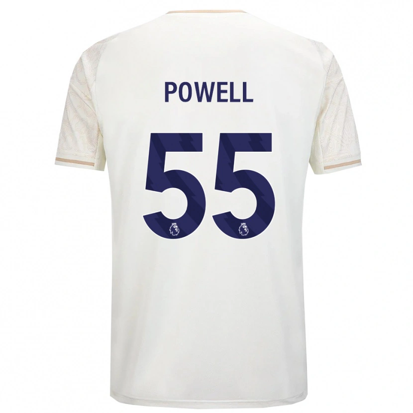 Danxen Kinderen Josh Powell #55 Gebroken Wit Zwart Uitshirt Uittenue 2025/26 T-Shirt