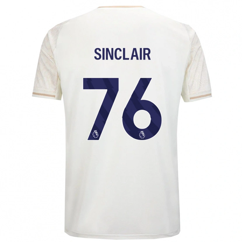 Danxen Kinderen Jimmy Sinclair #76 Gebroken Wit Zwart Uitshirt Uittenue 2025/26 T-Shirt