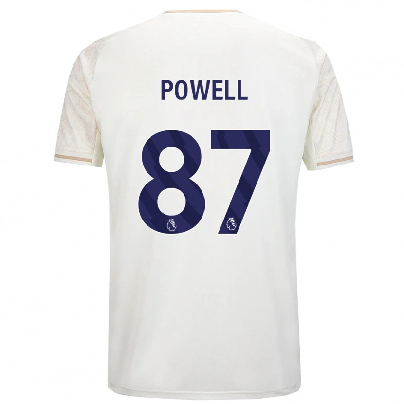Danxen Kinderen Jayden Powell #87 Gebroken Wit Zwart Uitshirt Uittenue 2025/26 T-Shirt