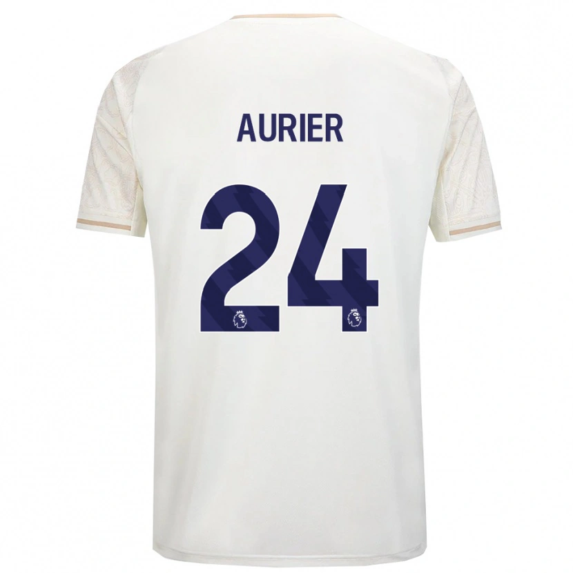 Danxen Kinderen Serge Aurier #24 Gebroken Wit Zwart Uitshirt Uittenue 2025/26 T-Shirt